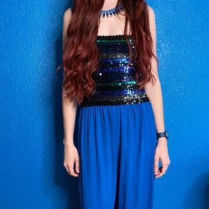 Vintage Claralura Original by Sancor of California Sequin 70s Disco Jumpsuit